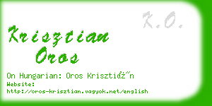 krisztian oros business card